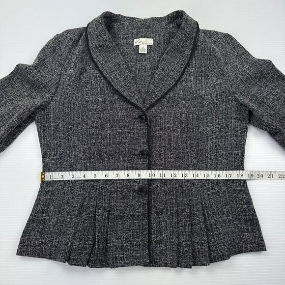 Kim Rogers Gray Tweed Blazer Jacket Women’s Size 12 Classic Fit Dress Career - Picture 9 of 12
